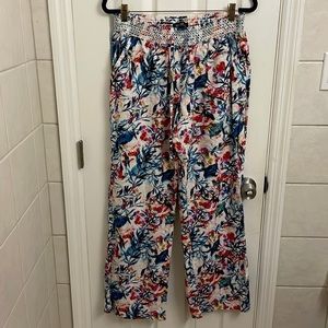 Sound Style XL Boho Floral Print Pants 55% Linen